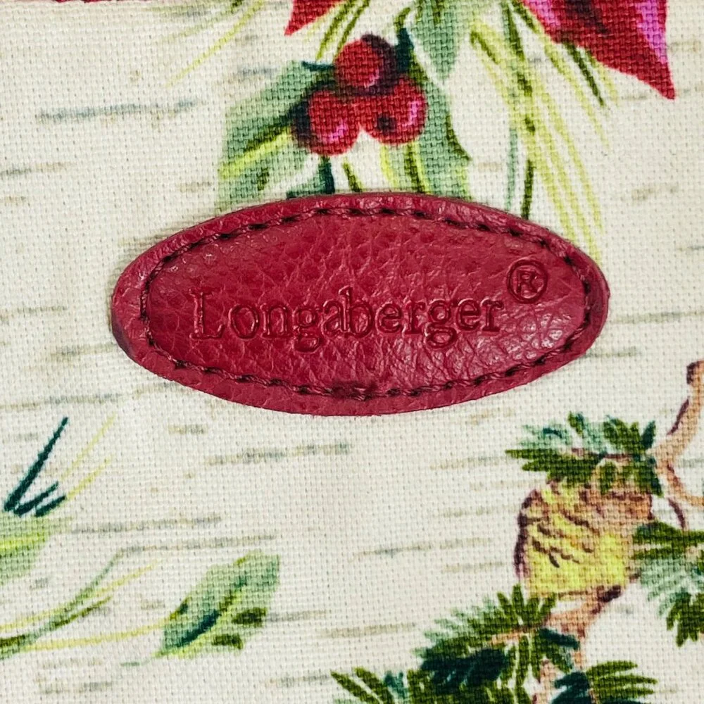Longaberger Holiday Gift Bag Holiday Stripe Holiday Botanical #23540 Poinsettia